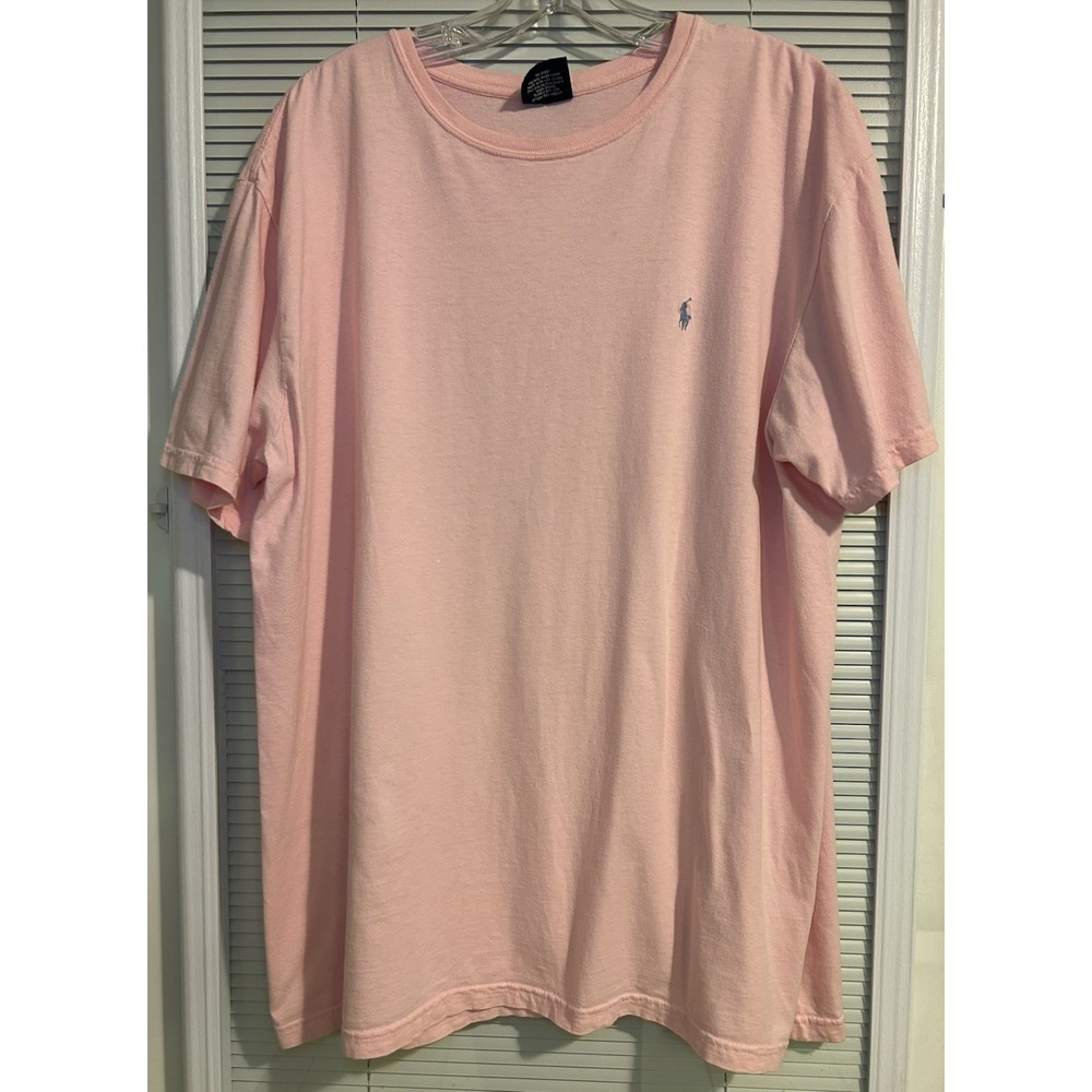Polo Ralph Lauren Crewneck T-Shirt - Pink (Navy) - Size: L* Minor Defect‎